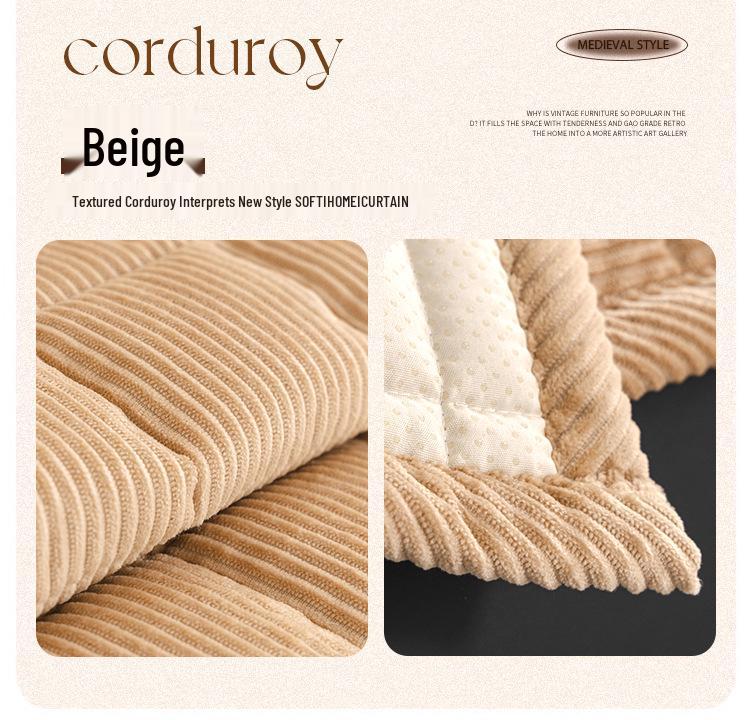 Corduroy Plush Non-slip Sofa Cover Cushion