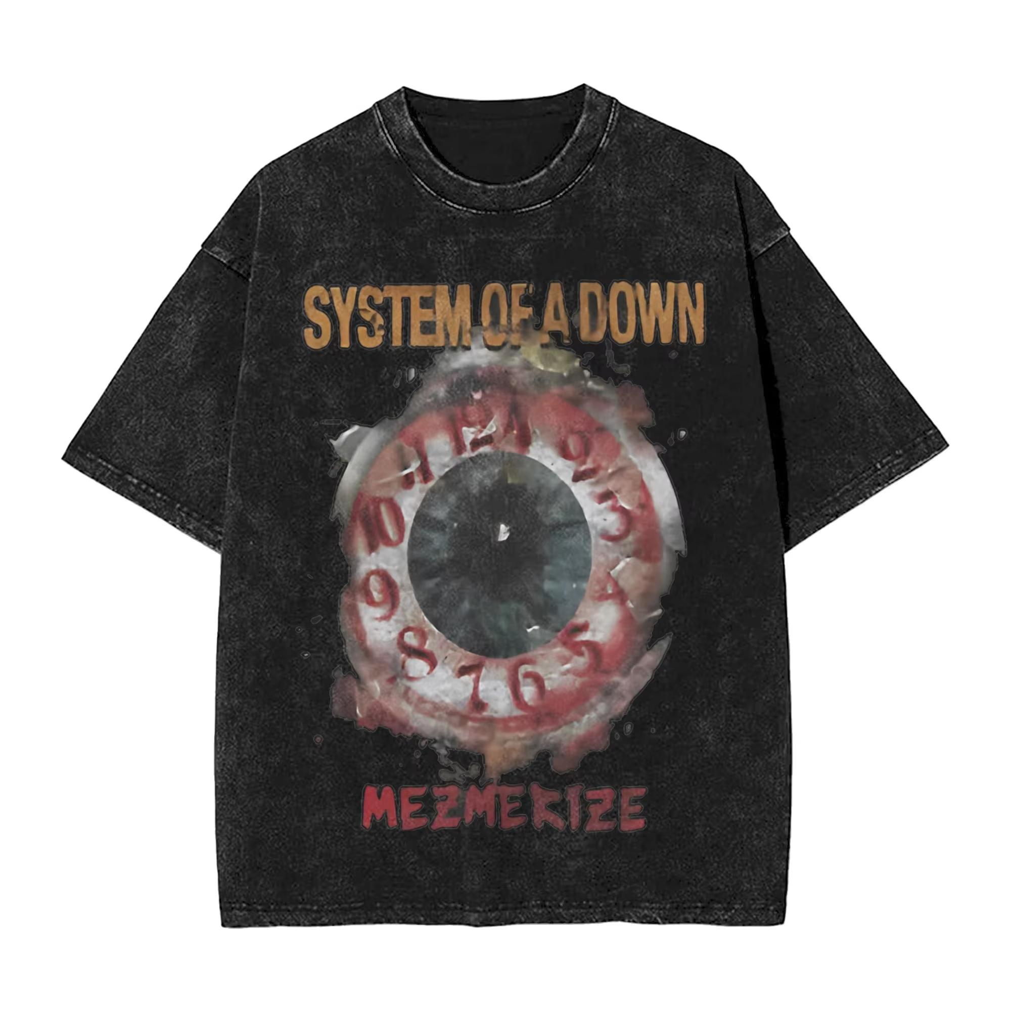 Rock Washed T Shirts Streetwear T-Shirt SYSTEM OF A DOWN SOAD Tee Shirt for Men Women 100% Cotton Harajuku Printed S