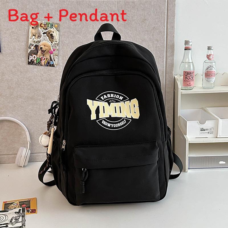 Nylon School Backpack For Girls And Teens With Design And Letter Pattern For Education Use