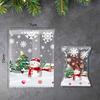 50Pcs Christmas Candy Bag Snowflake Crunchy Candy Cookies Biscuit Bag Party Gift Packaging Party Supplies