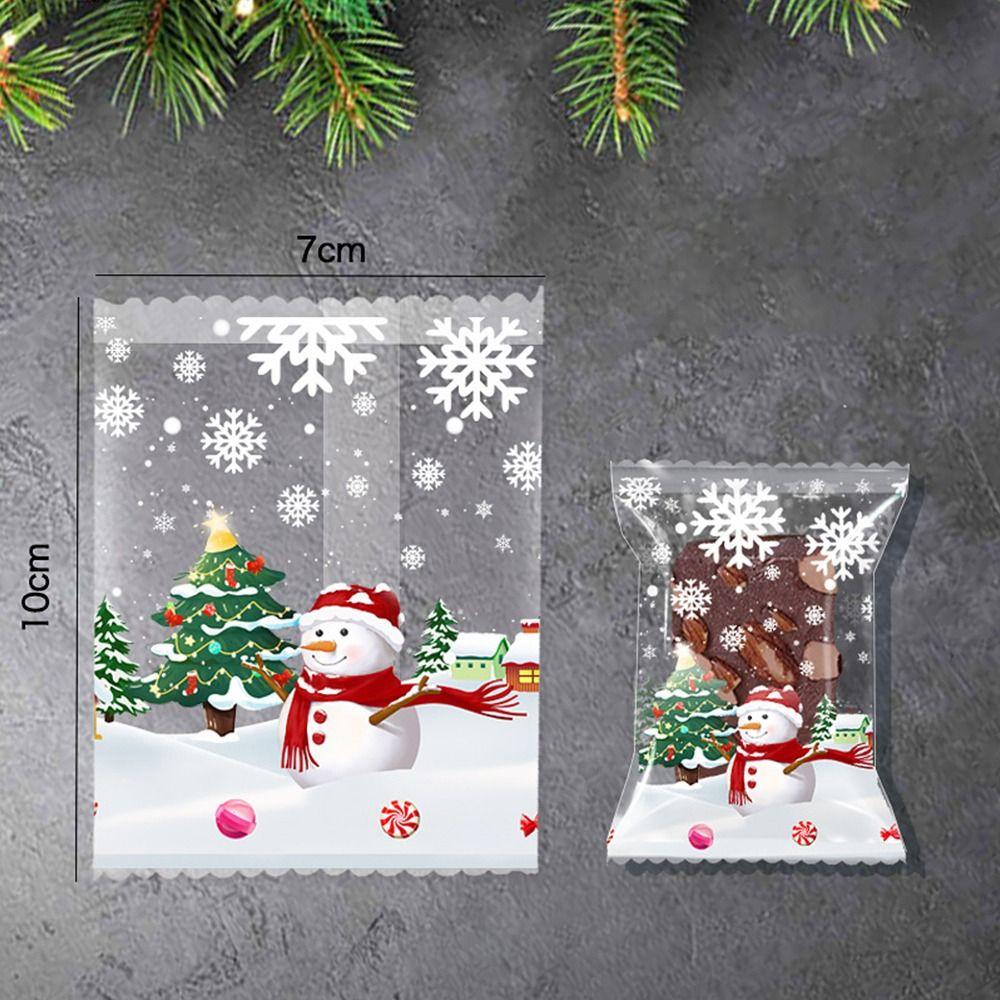 50Pcs Christmas Candy Bag Snowflake Crunchy Candy Cookies Biscuit Bag Party Gift Packaging Party Supplies