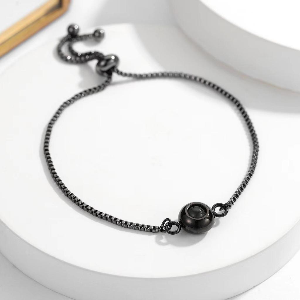 Projection Bracelet: Customizable Titanium Steel Love Memory with 100 Languages and Photo