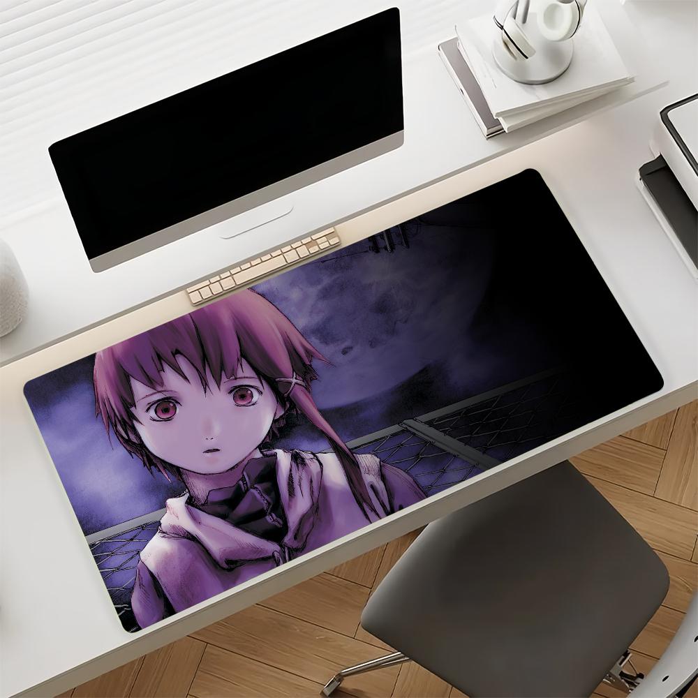 Gaming Mouse Pad Large Desk Mat Antislip Stitched Edges Cool Purple Anime Girl  Binary Code Print Keyboard Mat for Gamers 300x800x2mm