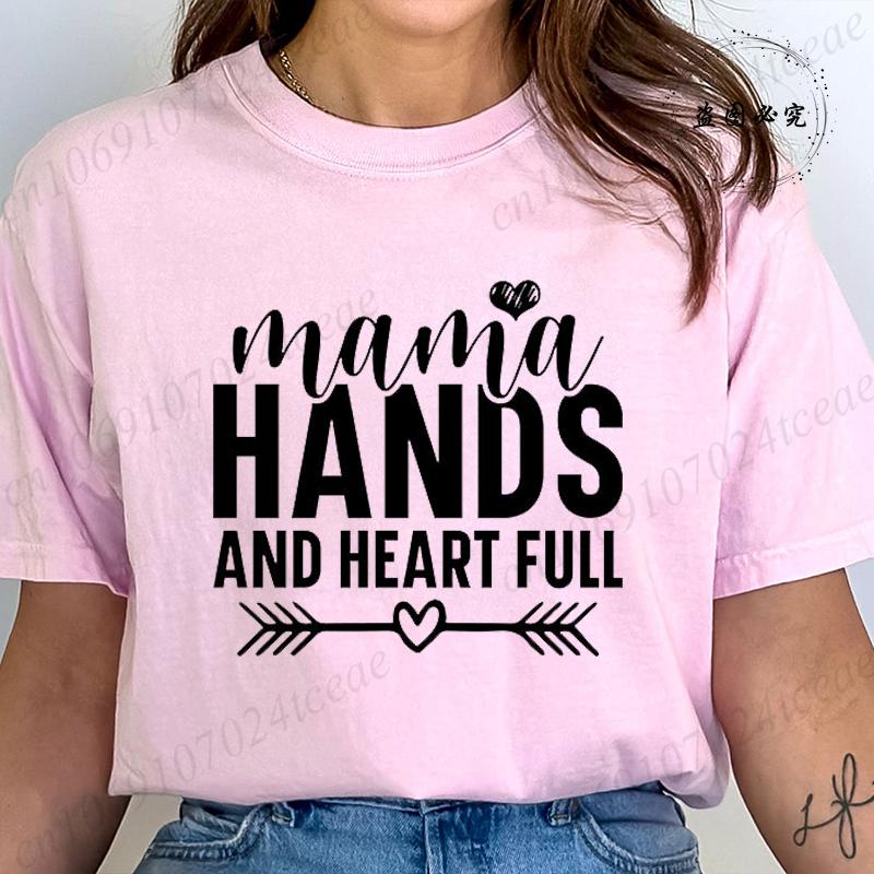 Funny Mom Life Design Graphic T Shirts Women Blessed Mama Mom Quotes Streetwear Tee Shirt Short Sleeve Clothing O Neck T Shirt