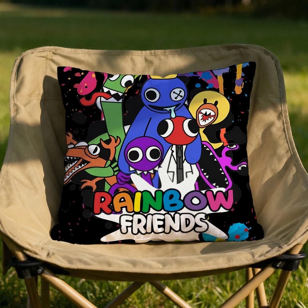 Game RRainbow Friends Cushion Cover Soft Reversible Durable Pillow Cover MultiScene Use for Home Car Daily Comfort