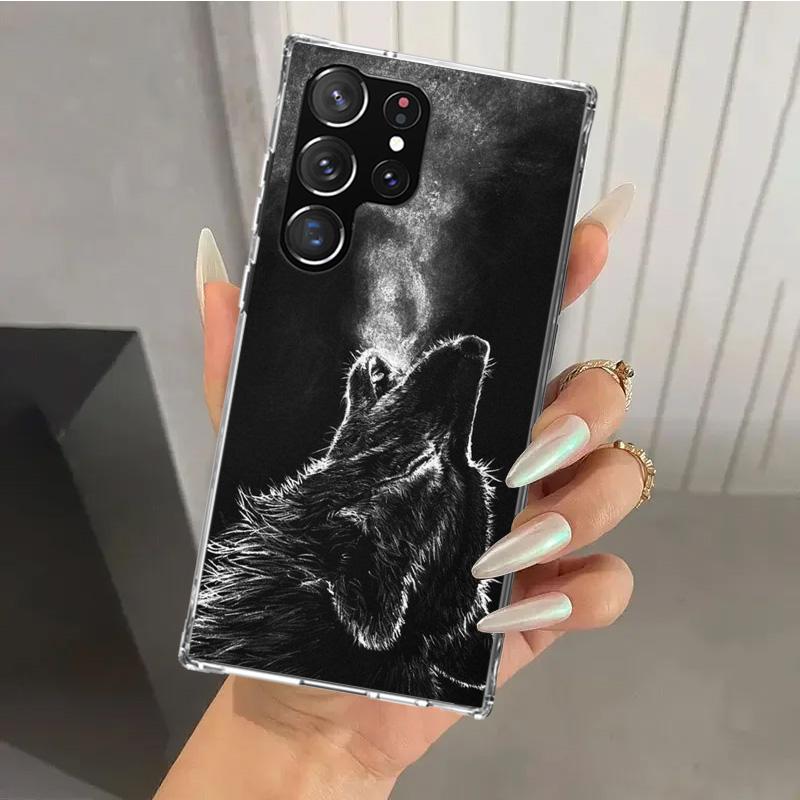 Wütendes Tier Wolf Wild Handyhülle für Samsung Galaxy S26 S24 S23 Ultra S25 Edge S22 S21 Plus S20 FE + Weiche Druckschale Funda G