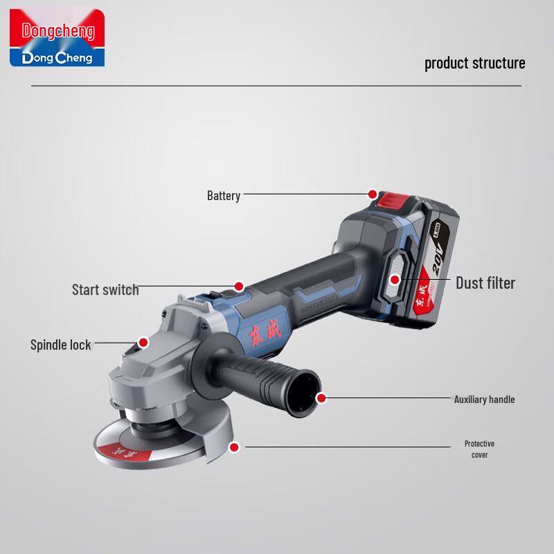 Dongcheng 20V Brushless Cordless Angle Grinder CN Plug (adapter Included)
