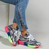Sko i stor størrelse Fargerike stripete snøresko Rund tå Sport Enkelsko Regnbuesåle Sneakers