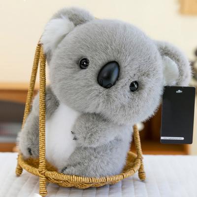 Měkká sedící šedá plyšová hračka koala realistické plyšové zvířátko koala objímací polštář vánoční dárky pro děti