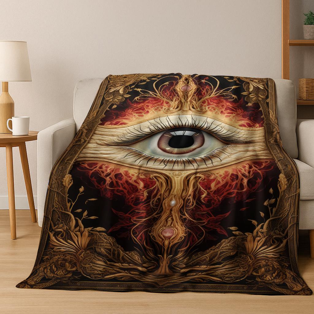 

Beauty Eye of Providence Freemasonry Evil Eyes Flannel Blanket,Warm and Cozy Soft Throw Blanket for Home Bedroom Bed Sofa Kids 75x90cm