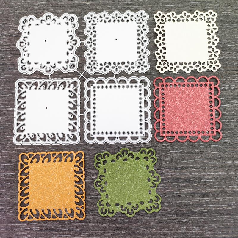 Square Lace Metal Cutting Dies Numeric Alphabet Scrapbooking for Card Making DIY Embossing Cuts Craft Pattern