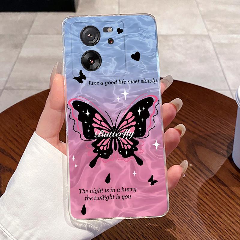 Jelly Casing For Xiaomi 13T Coque For Xiaomi 13T Pro Clear Silicone Soft TPU Back Cover Cute Cat Rabbit Heart Protective Case