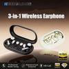 3-in-1 Wireless Earphones Bluetooth 6.0 Headsets with Digital Display Charging Case Hi-Res Audio Waterproof Earbuds Sport Gaming Headphones