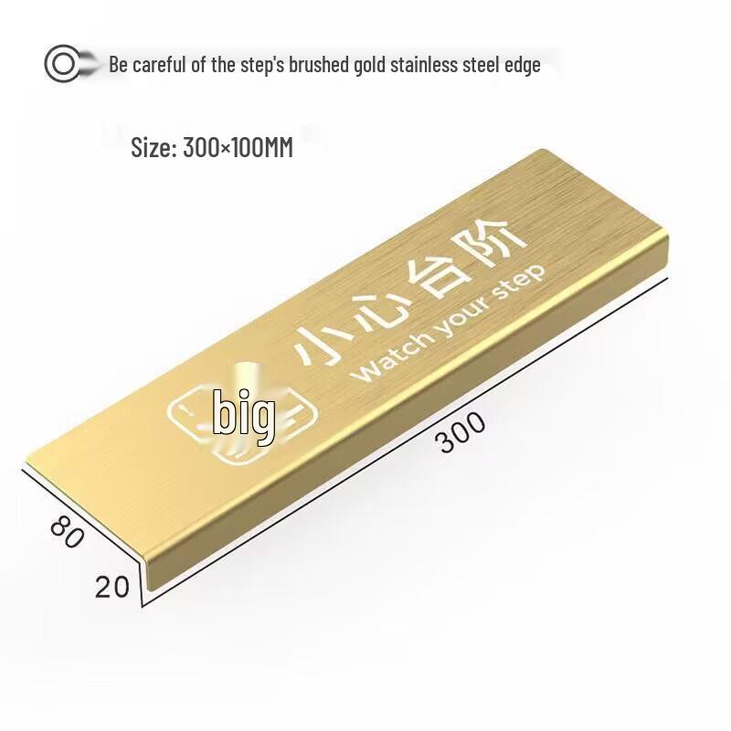 Yingshi Stainless Steel Caution Step Floor Sign 30X9cm
