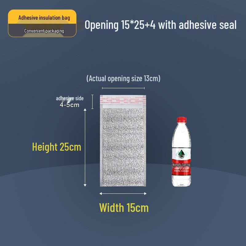 Selbstklebender Verschluss Aluminiumfolie Isolierte Tasche zur Kaltlagerung: Ideal für Kuchen, BBQ, Meeresfrüchte und zum Mitnehmen.