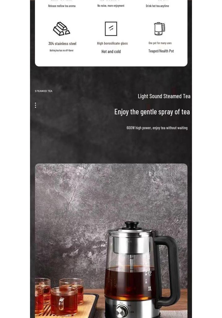 High-Capacity Electric Steam Tea Kettle for Home & Office - Ideal for Brewing Black Tea