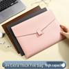 Waterproof A4 PU Leather Business File Bag with Snap Button Closure, Thickened Large Capacity for Office and Contract Documents