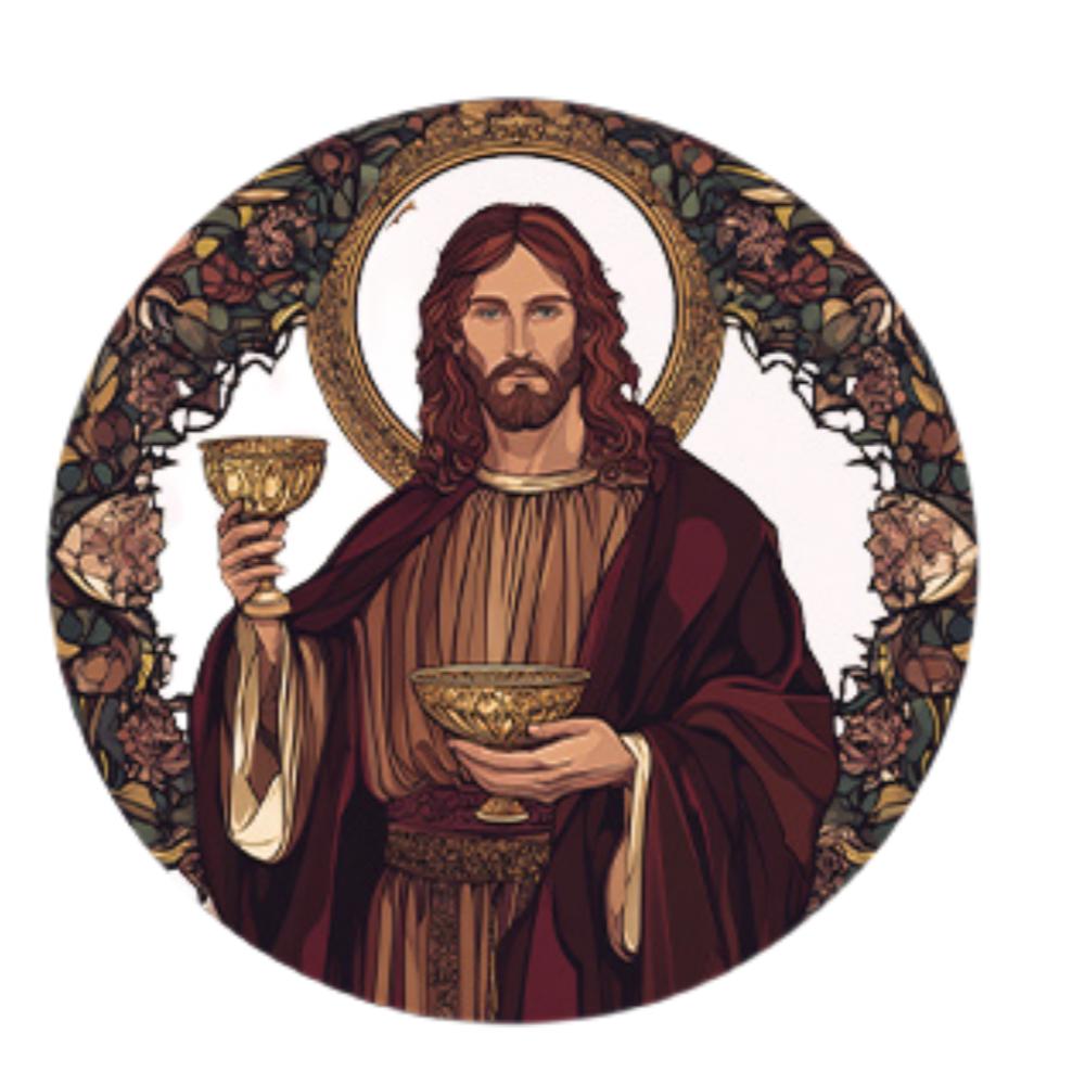 Art Deco Acrylic Religious Jesus Sun Catcher,Wall Hanging Decorative Sign for Home & Garden, Multipurpose Religious Theme Plaque