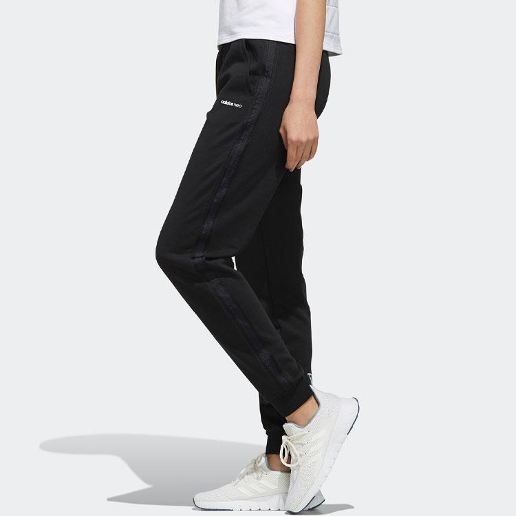 Adidas Neo Solid Color Knitted Cuffed Sweatpants Women Bottoms Black EI4338