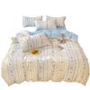 Washed Cotton 4Pcs Dormitory Small Fresh Naked Sleeping 3Pcs Double-Layer Yarn Bed Sheet Quilt Cover