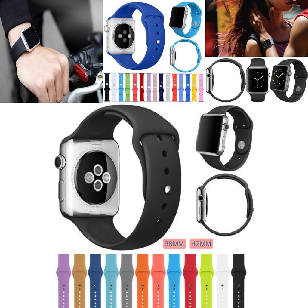 Apple Watch Band Slim Waist Silicone Strap Double Buckle Lightweight Fitness