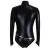Teen Titans Super Hero Raven Cosplay Kostüm Damen Schwarzer Body Lila Kapuzenmantel Jumpsuit Halloween Party Kostüm