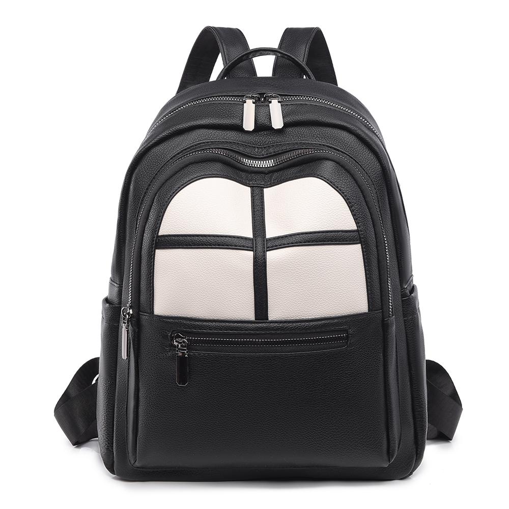 Women's Color Contrast Backpack Large Capacity Student Schoolbag Outdoor Backpack