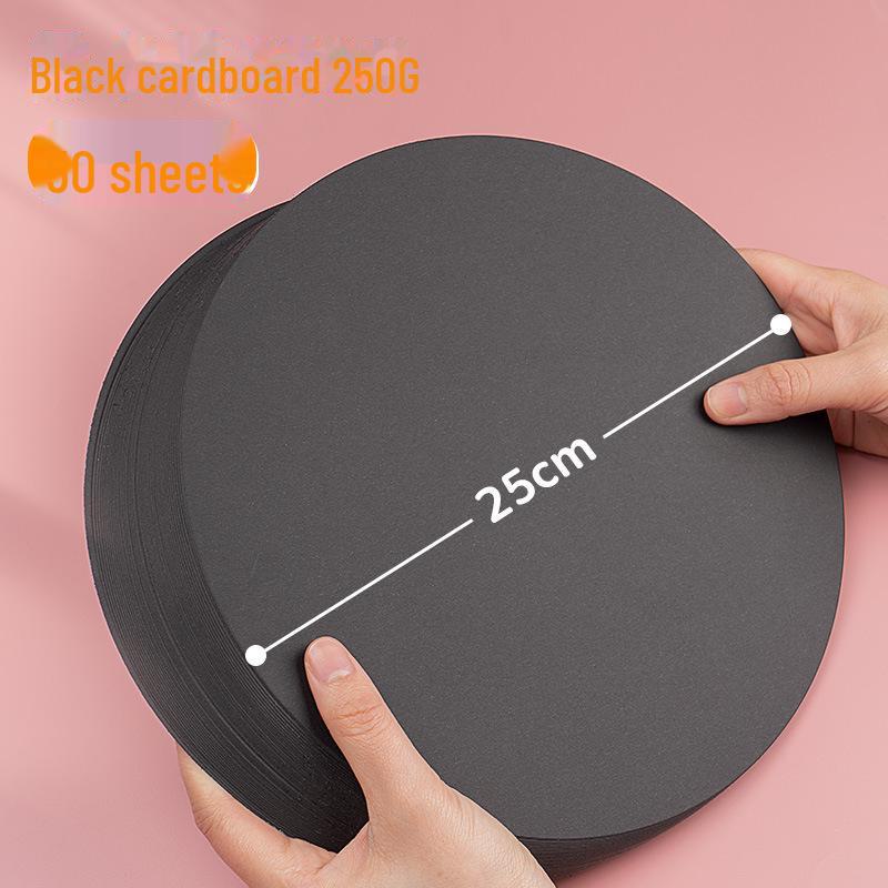 Yuanhao Double-Sided White and Black Cardstock: 21/25/29/36CM Circular Craft Paper for Painting and Handmade Projects.