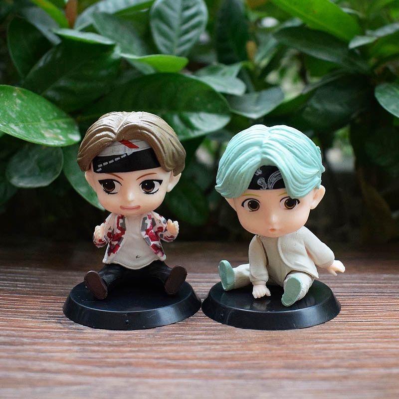 7 sztuk Toppery na tort BTS Zestaw postaci Figurki Akcji Zabawki, Mini Figurki Lalki BTS Akcesoria na Imprezę Urodzinową Samochód Biurko Dekoracje Urodzinowe BTS