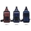 Menn Leather Sling Bag Casual Chest Bag Pack Crossbody Bag Sling Ryggsekk Reise Skulder Ryggsekk
