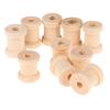 100Pcs Wooden Empty Thread Spools Wood Bobbins Reels Organizer Sewing Tools