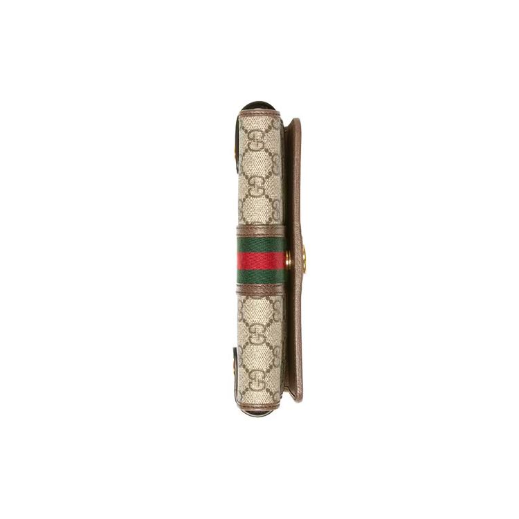 Gucci Ophidia GG Supreme Canvas Super Mini Crossbody Bag With Web Stripe In Beige For Unisex Daily Use