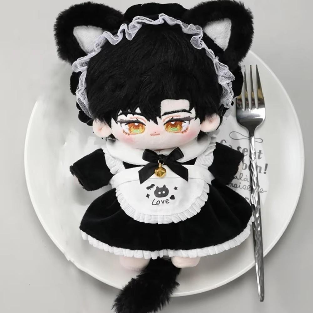 Cat Tail Doll Clothes Bow Skirt Outfit Plush Doll Clothes Mini Maid Dress DIY Gift Toys