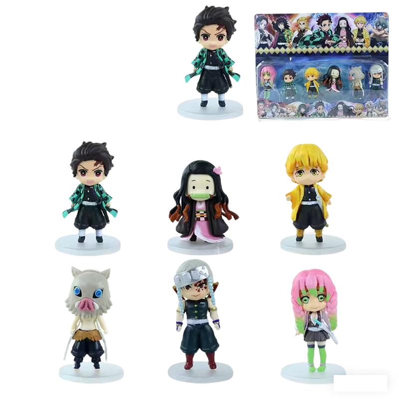 demon slayer 6pcs/set Anime  kimetsu no yaiba figure kamado tanjirou action figure agatsuma zenitsu nezuko warrior pvc gift box
