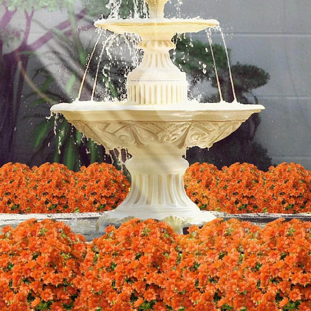 5 Bundle UV Resistant Artificial Chrysanthemums Outdoor Fake Blooms  DIY Flower Arrangement