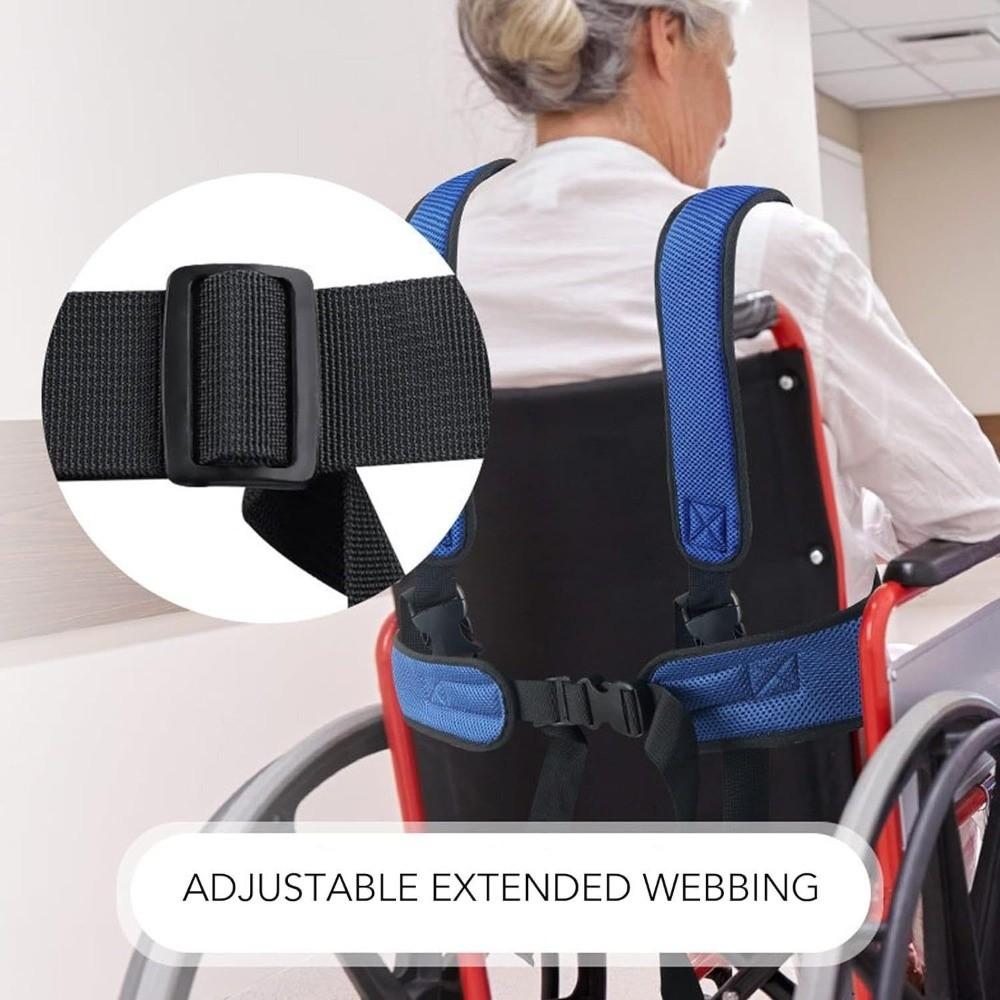 Breathable Mesh Wheelchair Safety Belt Non-Slip Adjustable Straps Fall Prevention Band Comfortable 360° Design Elderly Seat Belt