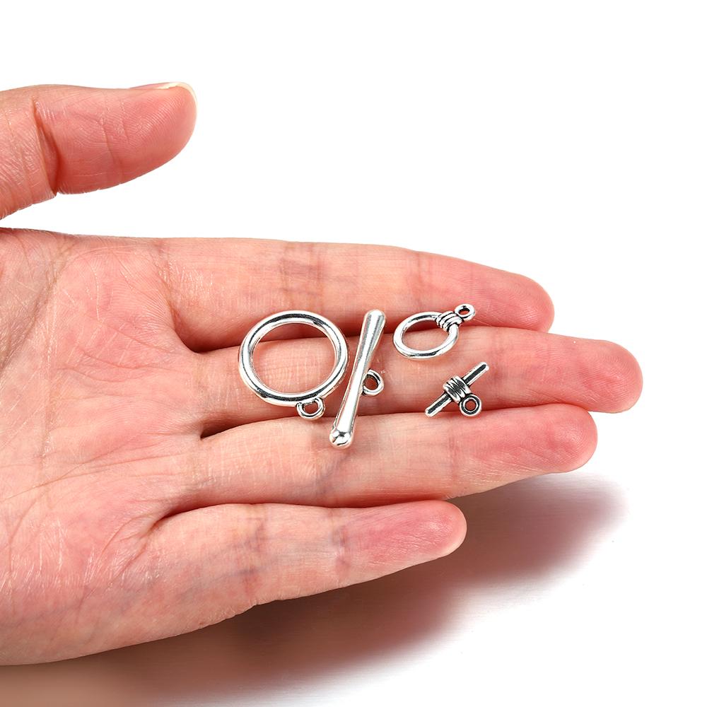 10/20Sets Mehrfarbiger Kreis OT Knebelverschlüsse Haken Verbinder für DIY-Schmuckherstellung, Zubehör, Zubehör, Armband