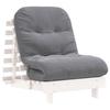 Vidaxl Foldable Futon Sofa, With Mattress, White, 70X206X11 Cm