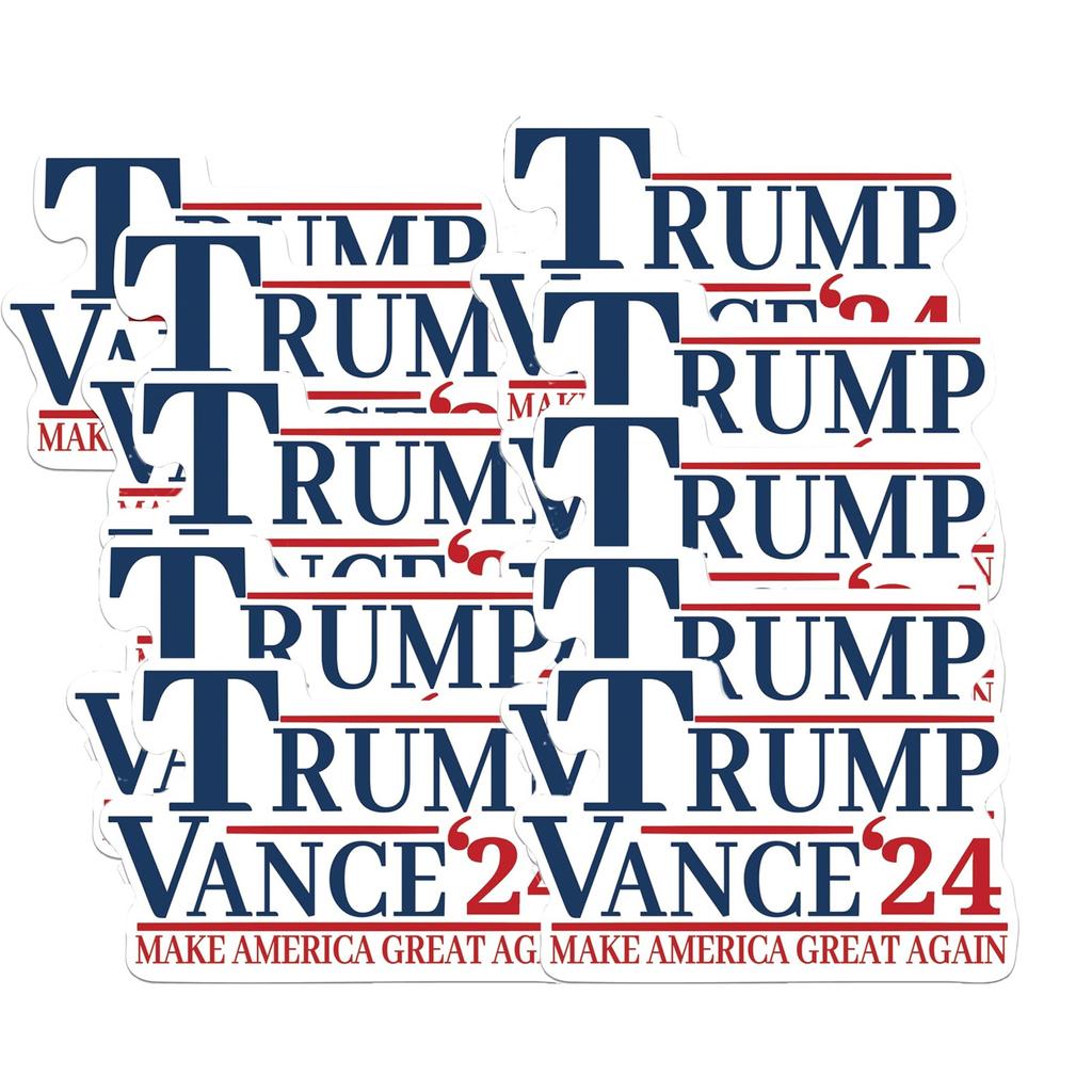 TrumpVance 2024 Stickers - For President 2024-2024 Election - 5 Inches On Longest Side - Premium Vinyl - For Cars, Trucks, Skateboards, Laptops(10pc)