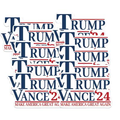 Samolepky TrumpVance 2024 - Pro prezidentské volby 2024-2024 - 5 palců na nejdelší straně - Prémiový vinyl - Pro auta, nákladní vozy, skateboardy, notebooky(10ks)