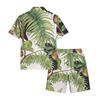 Men's Casual Printed Lightweight Breathable Shirt and Drawstring Shorts Set