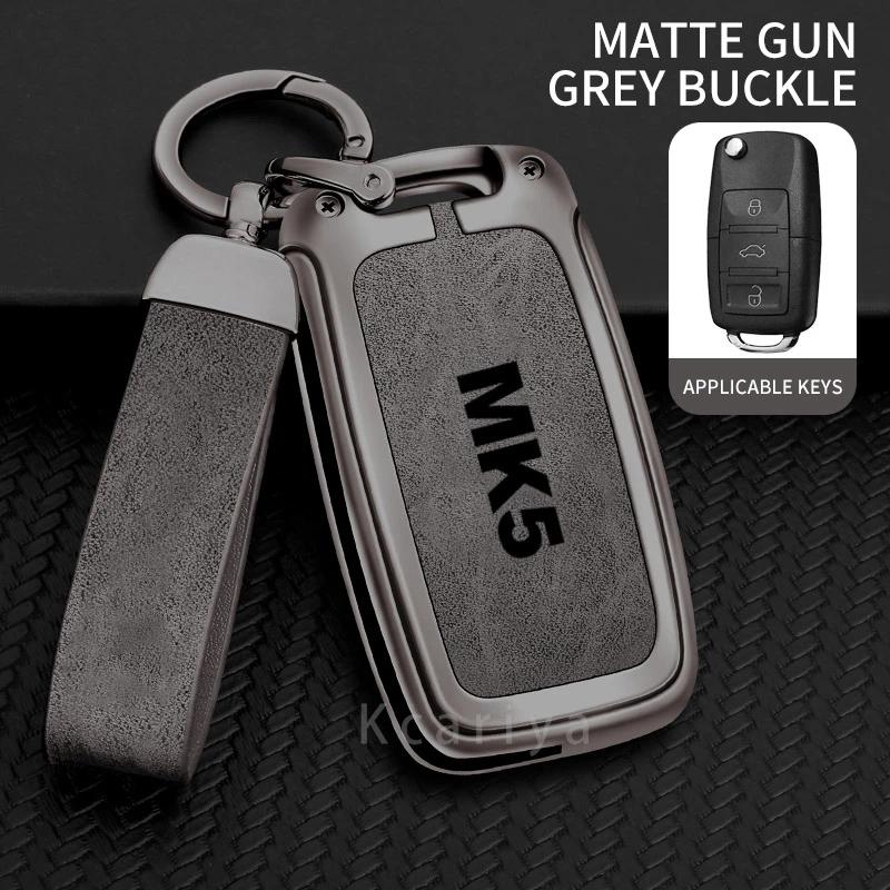 Auto TPU Zinc Alloy Key Case Bag For VW Volkswagen GOLF 5 MK5 Car Key Chain Car Metal Key Shell Interior Decoration Accessories