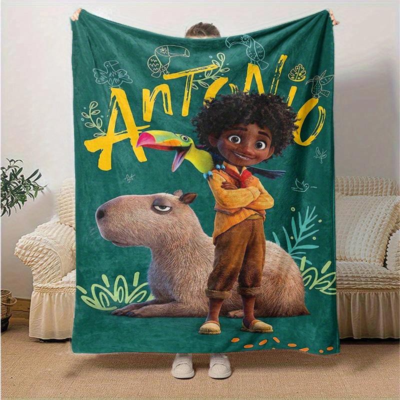 1pc, Antonio's Adventure: A Cozy Home Decor Gift Soft Flannel Blanket for Bedroom, Living Room, Travel, Camping, Car