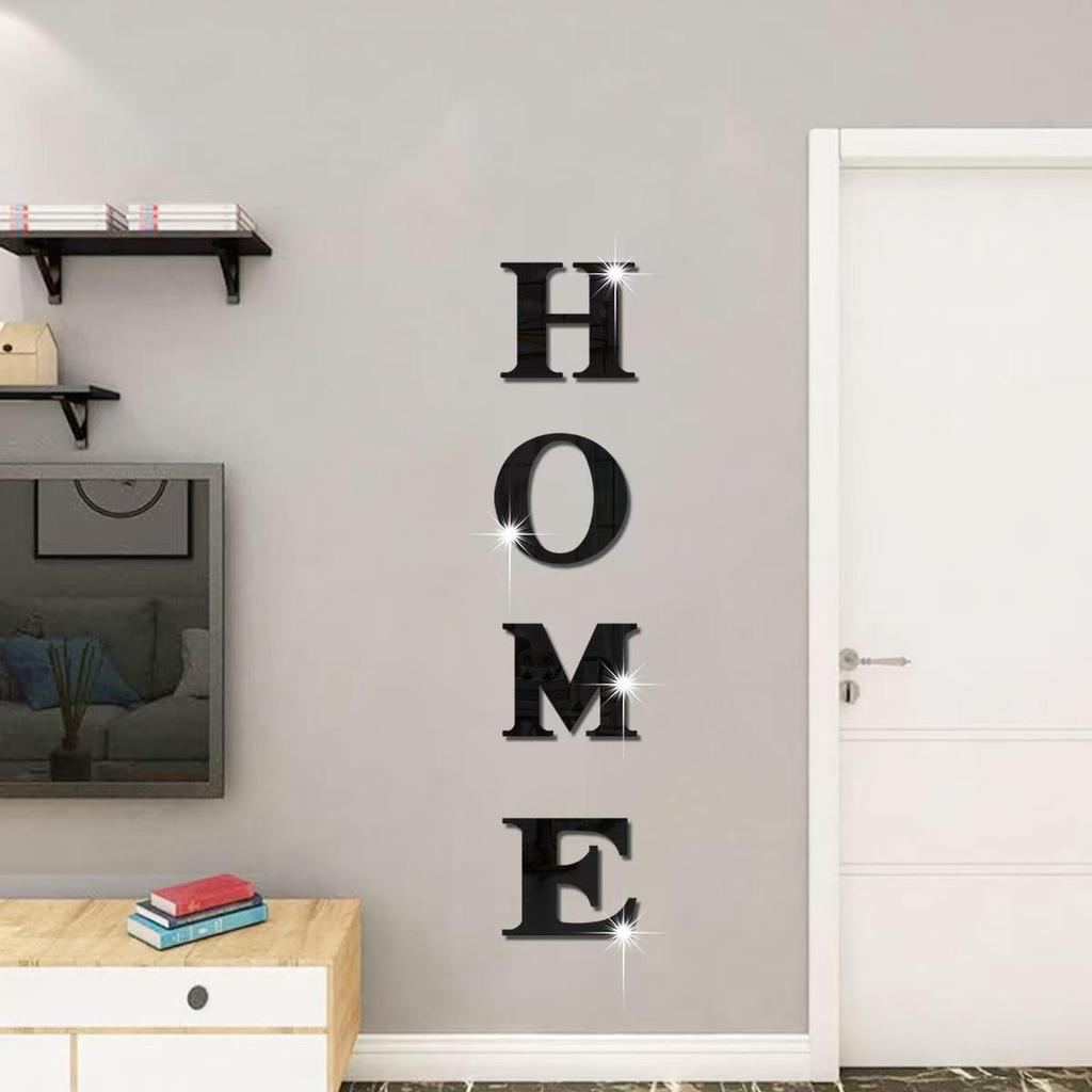 HOME Slogan Spiegel Wanddeko: Schmetterlings-Buchstabenaufkleber für Eingang & Sofahintergrund