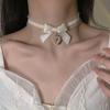 Handmade Heart Pendant Necklace Adornment Personalized Bowknot Neckchain Jewelry