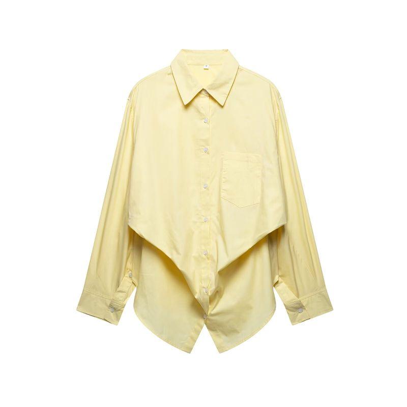 Spring New Women's Clothing Batwing Long Sleeves Loose Poplin Shirt Tops 2020458 4764020
