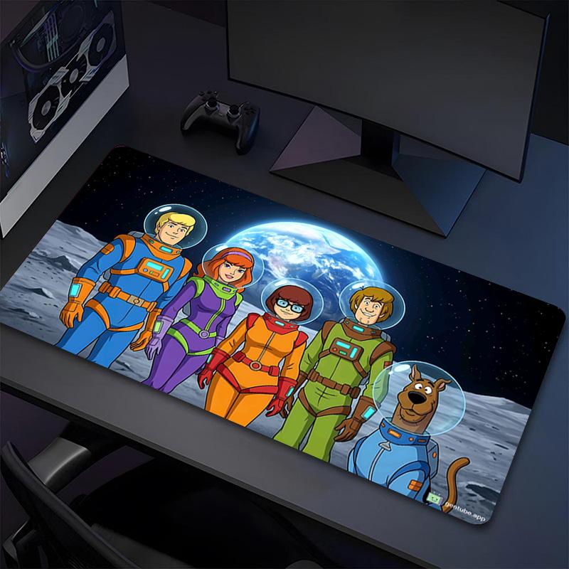 Space Scoobydoo Xl Gaming Mouse Pad Nonslip Rubber Base Stitched Edge Waterproof Desk Mat For Pc Laptop Gamer Office Computer Accessories C929413