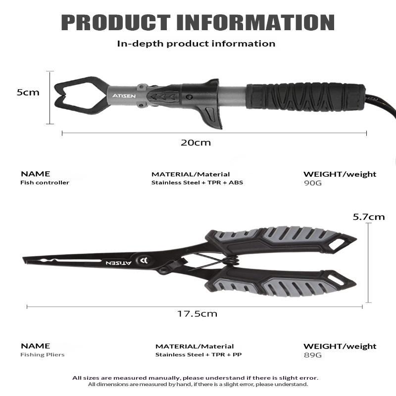 Stainless Steel Fishing Gripper Non-Slip Grip Professional Fish Lip Grabber for Beginner Anglers