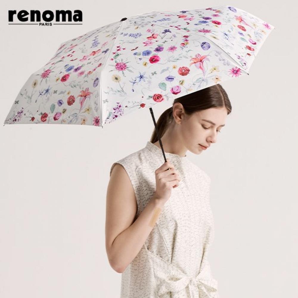 Renoma Women Feminine Flower Pattern Uv Block Umbrella Rsl 2411 white