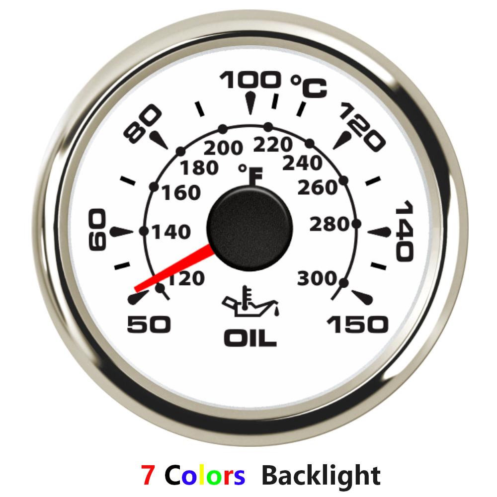 HD 52 mm Wassertemperaturanzeige 40–120 Grad Öltemperaturanzeige Messgerät Anzeige 50–150 Grad Temperatursensor 14 mm 17 mm
